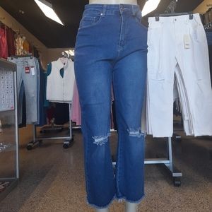 High Waisted Flared Mom Jeans